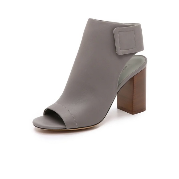 VINCE. Faye Open-Toe Leather Bootie - Picture 3 of 8